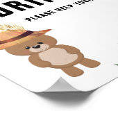 Schattige Beer In het Hout Drink Baby shower Poster (Hoek)