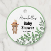 Schattige Beer in het Wood Baby shower Bedankjes Labels (Voorkant)