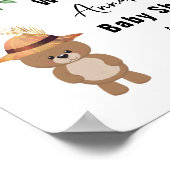 Schattige Beer in het Wood Welcome Baby shower Poster (Hoek)