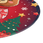 Schattige Beer In Kerstmuts Snijplank (Hoek)