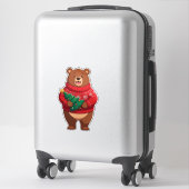 Schattige Beer in Kerstmuts Sticker (Koffer)