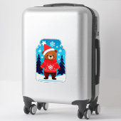 Schattige Beer in Kersttrui Sticker (Koffer)