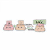 Schattige Beer in liefde Vinyl Sticker (Voorkant)