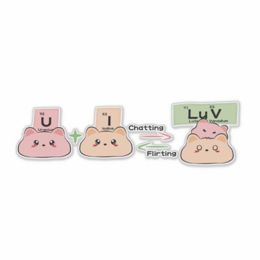 Schattige Beer in liefde Vinyl Sticker (Voorkant)