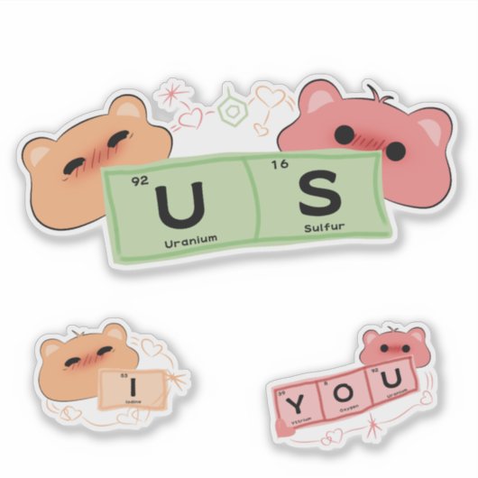 Schattige Beer in liefde Vinyl Sticker (Voorkant)