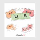 Schattige Beer in liefde Vinyl Sticker (Vel)