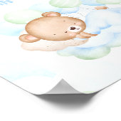 Schattige Beer Jongen Baby shower Hoeveel Kussen T Poster (Hoek)