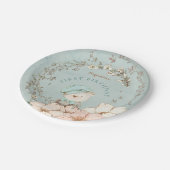  Schattige Beer Jongen Groen 1e Verjaardagsfeest Papieren Bordje (Gekanteld)