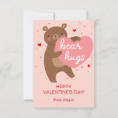 Schattige Beer Kinder Klaslokaal Valentijn Note Ka Kaart (Voorkant)