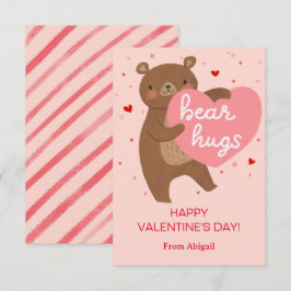Schattige Beer Kinder Klaslokaal Valentijn Note Ka Kaart