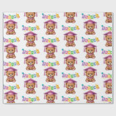 Schattige beer Kleuterschool Afstuderen Uitnodigin Cadeaupapier (Vlak)