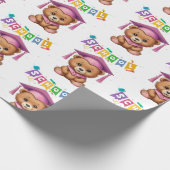 Schattige beer Kleuterschool Afstuderen Uitnodigin Cadeaupapier (Hoek)