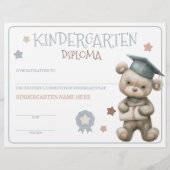 Schattige Beer Kleuterschool Diploma Certificate (Voorkant)