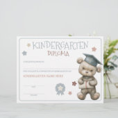 Schattige Beer Kleuterschool Diploma Certificate (Staand voorkant)
