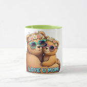 Schattige Beer Knuffel Liefde Je Mama Moederdag Mok (Midden)