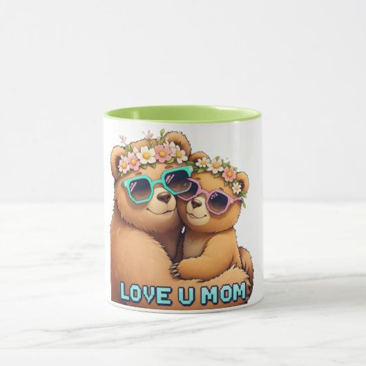 Schattige Beer Knuffel Liefde Je Mama Moederdag Mok (Midden)