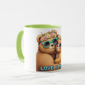 Schattige Beer Knuffel Liefde Je Mama Moederdag Mok (Voorkant links)