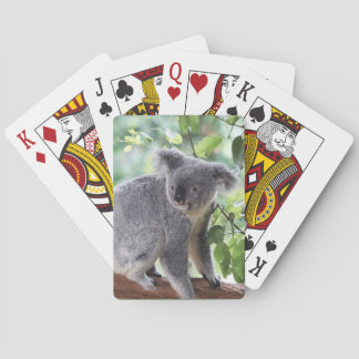 Schattige Beer Koala Groene bladeren Wildlife Pokerkaarten