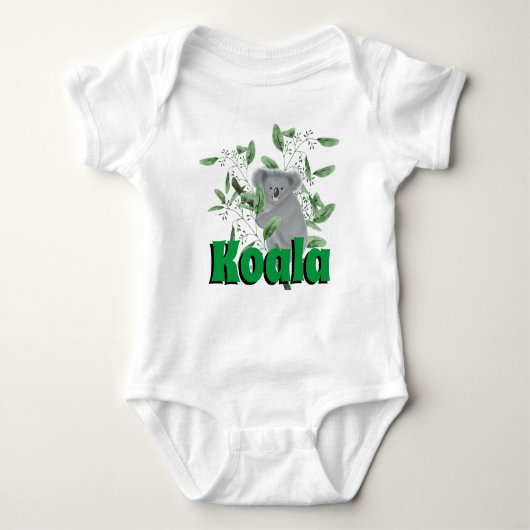 Schattige Beer Koala Klimaatboom met eucalyptusboo Romper (Voorkant)