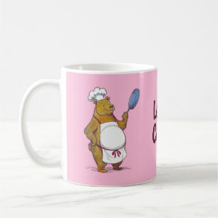 Schattige Beer Koken, Laten we koken Chefs cadeau Koffiemok