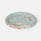  Schattige Beer laat jongen groen doopsel Papieren Bordje (Gekanteld)