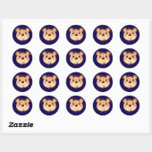 Schattige Beer Lach Ronde Sticker (Vel)