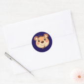 Schattige Beer Lach Ronde Sticker (Envelop)