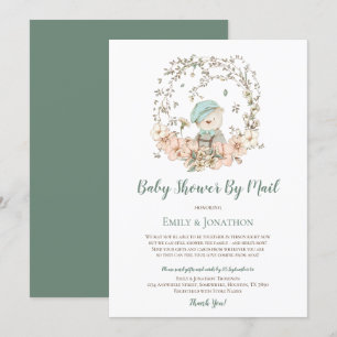  Schattige Beer Leaves Baby Boy Shower per Mail Kaart
