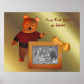 Schattige Beer Lijst Creëer Uw eigen foto Poster (Voorkant)