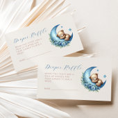 Schattige Beer Luier Raffle Blue Moon Boy Baby sho Informatiekaartje