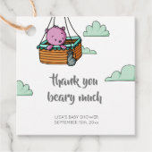 Schattige Beer Meisje Baby shower Dank u Bedankjes Labels (Voorkant)