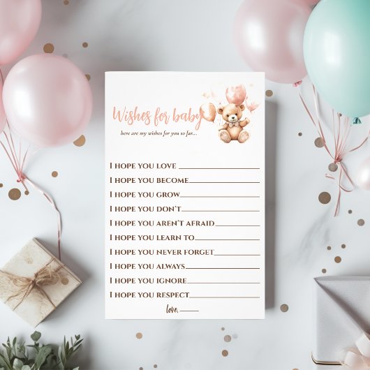 Schattige Beer met ballonnen | Baby Pink Flyer