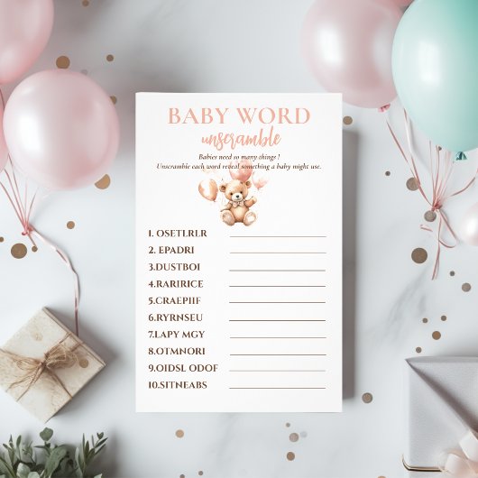 Schattige Beer met ballonnen | Baby Pink Flyer