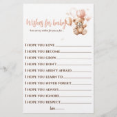 Schattige Beer met ballonnen | Baby Pink Flyer (Voorkant)