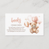 Schattige Beer met ballonnen | Baby Pink Informatiekaartje (Voorkant)