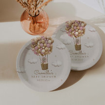 Schattige Beer met ballonnen meisje Baby shower