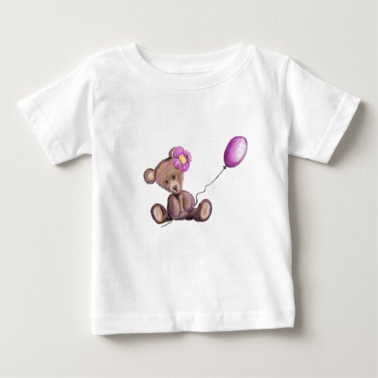 Schattige Beer met Balloon Baby T-Shirt (Voorkant)