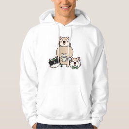 Schattige Beer met Beenprothese, Koffie en Cupcake Hoodie