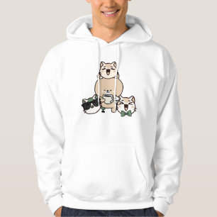 Schattige Beer met Beenprothese, Koffie en Cupcake Hoodie
