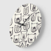 Schattige beer, met de hand getekend naadloos patr grote klok (Hoek)