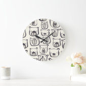 Schattige beer, met de hand getekend naadloos patr grote klok (Huis)