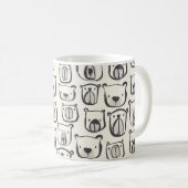 Schattige beer, met de hand getekend naadloos patr koffiemok (Voorkant rechts)