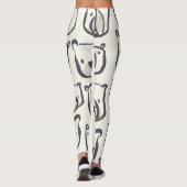 Schattige beer, met de hand getekend naadloos patr leggings (Achterkant)