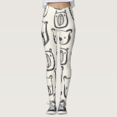 Schattige beer, met de hand getekend naadloos patr leggings (Voorkant)