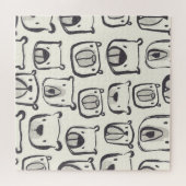 Schattige beer, met de hand getekend naadloos patr legpuzzel (Horizontaal)