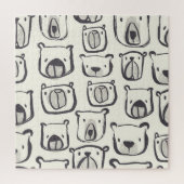 Schattige beer, met de hand getekend naadloos patr legpuzzel (Verticaal)