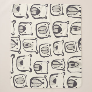 Schattige beer, met de hand getekend naadloos patr sherpa deken