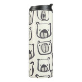 Schattige beer, met de hand getekend naadloos patr thermosbeker (Gedraaid links)