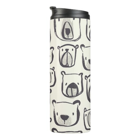 Schattige beer, met de hand getekend naadloos patr thermosbeker (Geroteerd rechts)