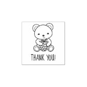 Schattige Beer met een besje dank je 1x1 Rubberstempel (Afrduk)